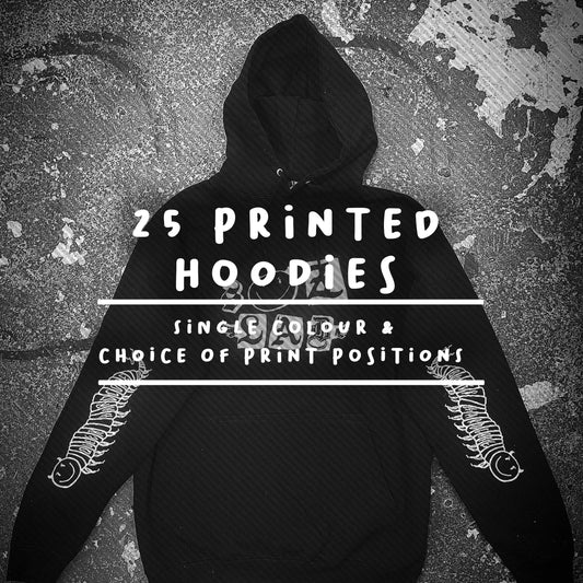 25 Hoodies Merch Deal, With Print Position Add-Ons