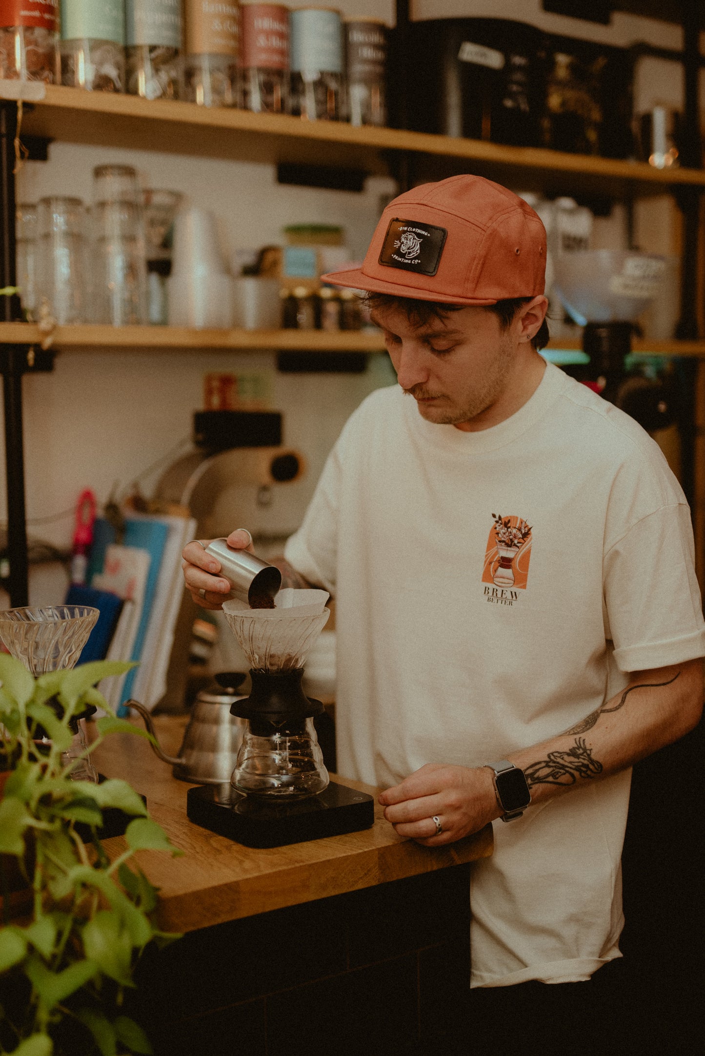 ORGANIC 5 PANEL TERRACOTTA TIGER PATCH CAP